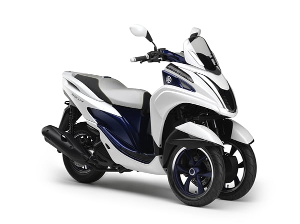 Yamaha reveals its new Leaning Multi Wheel vehicle at the Brisbane Show 2014.