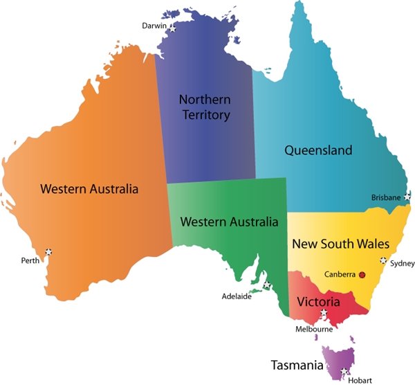 Map of Australia for Travel