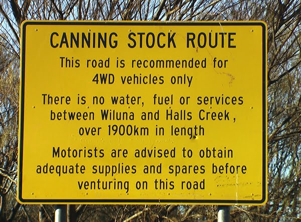 Canning Stock Route sign