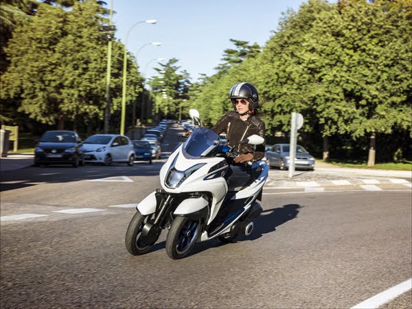 Yamaha reveals its new Leaning Multi Wheel vehicle at the Brisbane Show 2014.