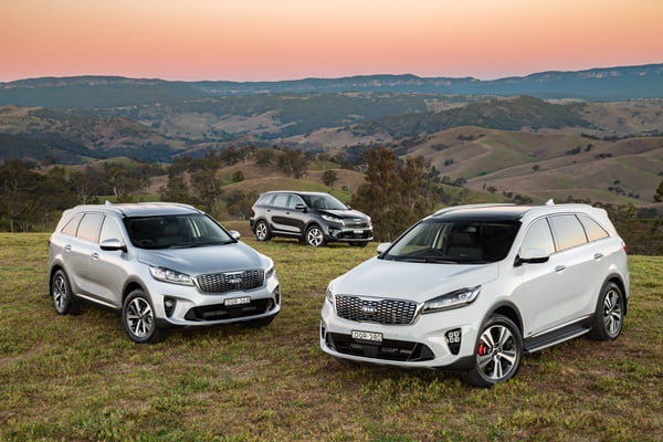 2018 Kia Sorento, GT (Front), SLi (mid), Sport (rear).