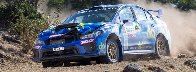 Subaru do Motorsport team of Molly Taylor and co-driver Malcom Read in action during 2018 Eureka Rally.
