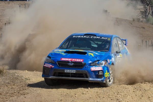 Subaru do Motorsport team of Molly Taylor and co-driver Malcom Read in action during 2018 Eureka Rally.