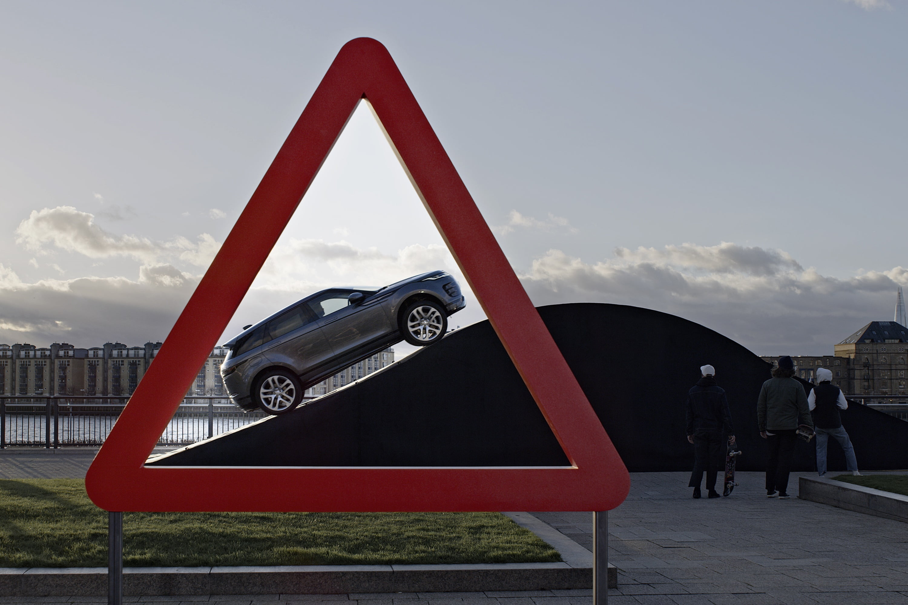 Land Rover has brought a series of well-known road signs to life as part of a unique urban capability test for the New Range Rover Evoque.