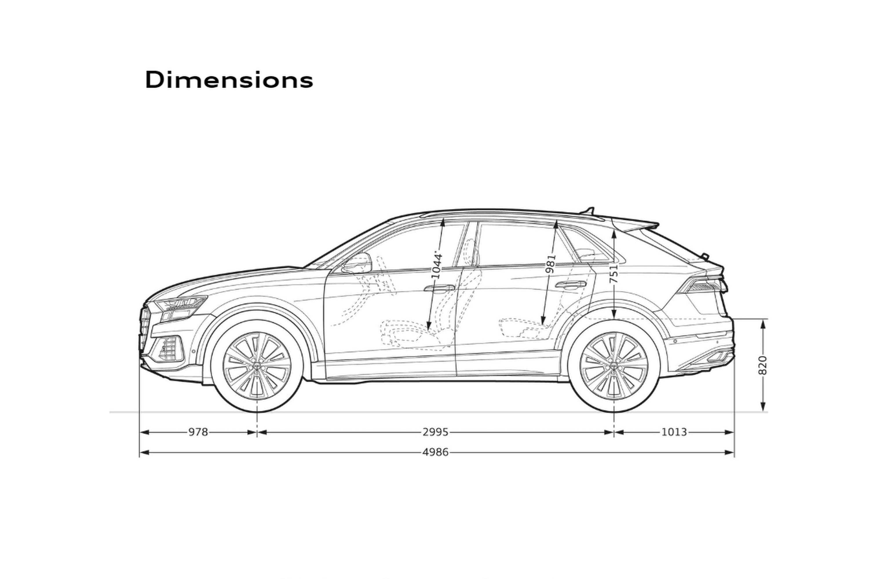 2020 Audi Q8 55 TFSI Quattro S-Line dimensions