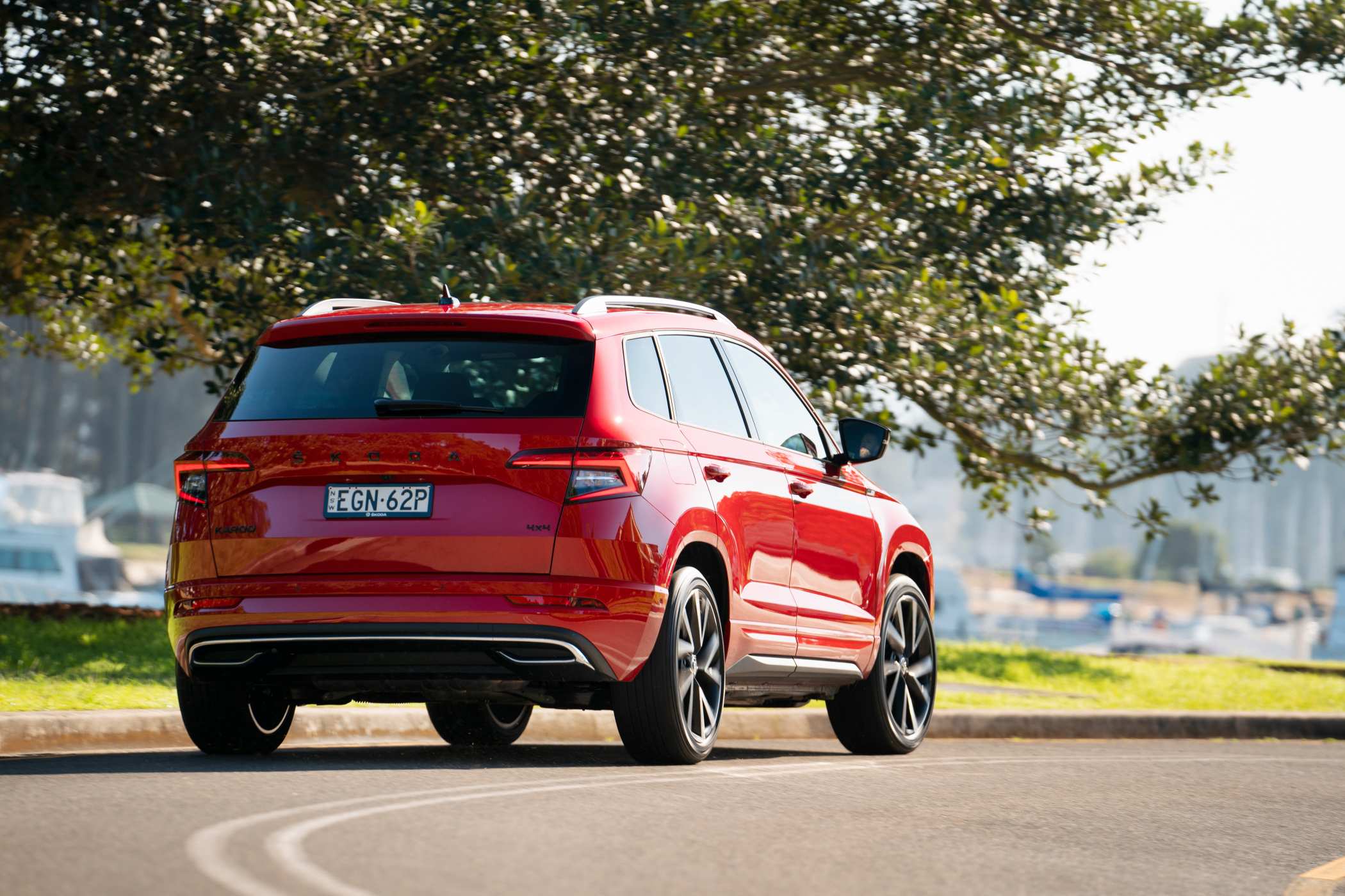 Powered by the Volkswagen Group's 2.0-litre turbo petrol EA888, the Sportline puts 140kW and 320Nm to the road via a 7-speed DQ381 DSG transmission and all-wheel-drive. Drive Mode Select is standard.