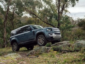 Land Rover Defender posing