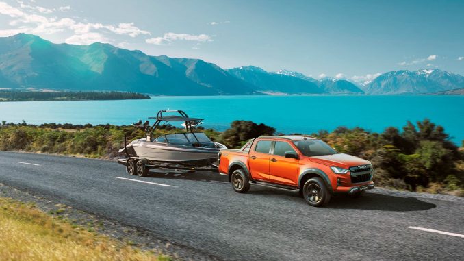 Isuzu D-MAX 21MY Towing the Line with Boat 4x4 X-TERRAIN Volcanic Amber