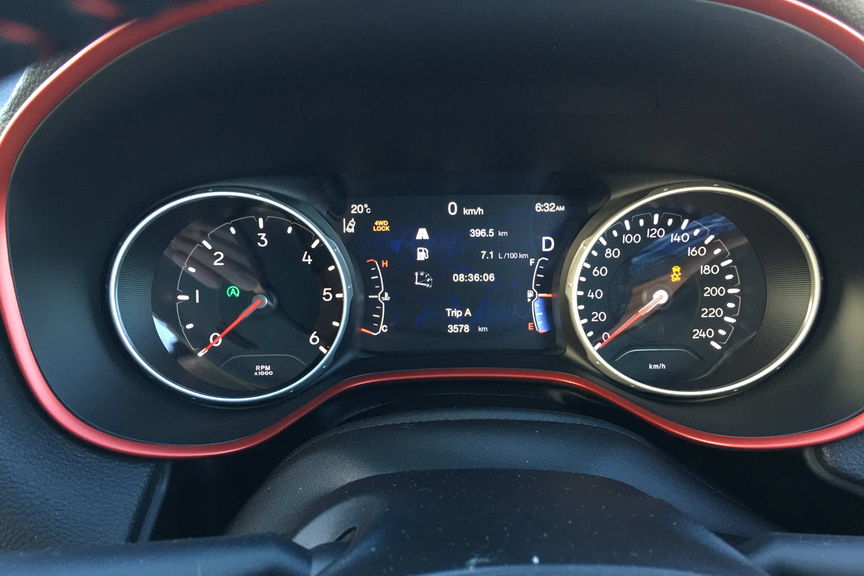 2020 Jeep Compass Trailhawk instruments