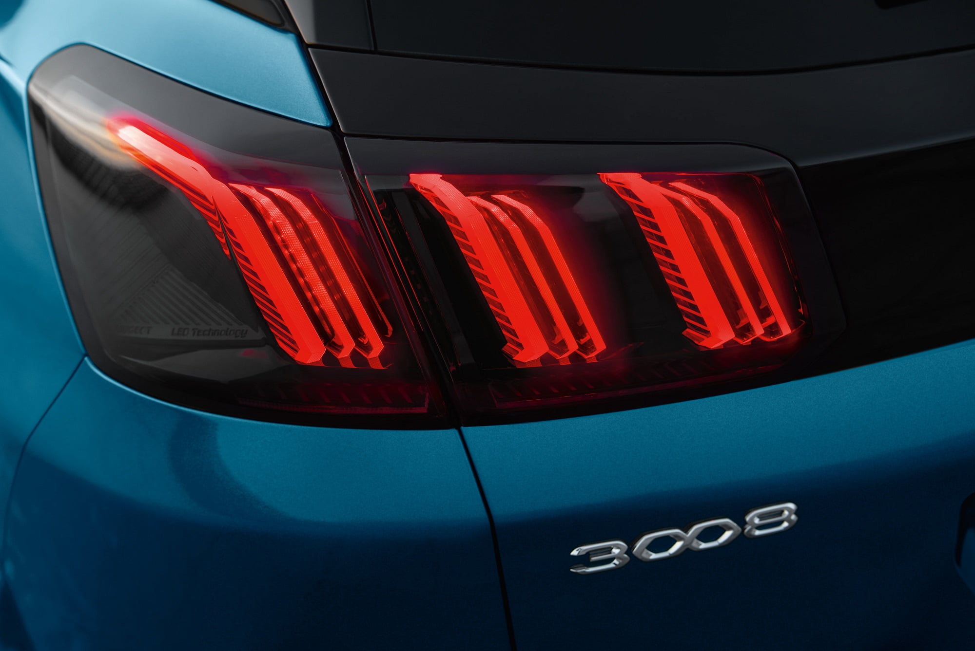 Peugeot 3008 Rear LED Lights with 3D Lion Claw Design (overseas model shown).