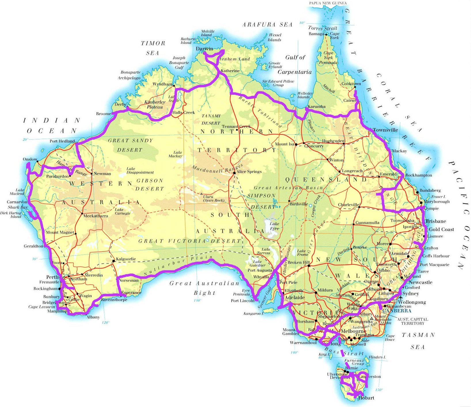 road trip map planner australia