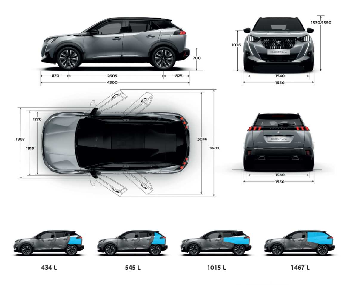 2021 Peugeot 2008 GT Sport dimensions