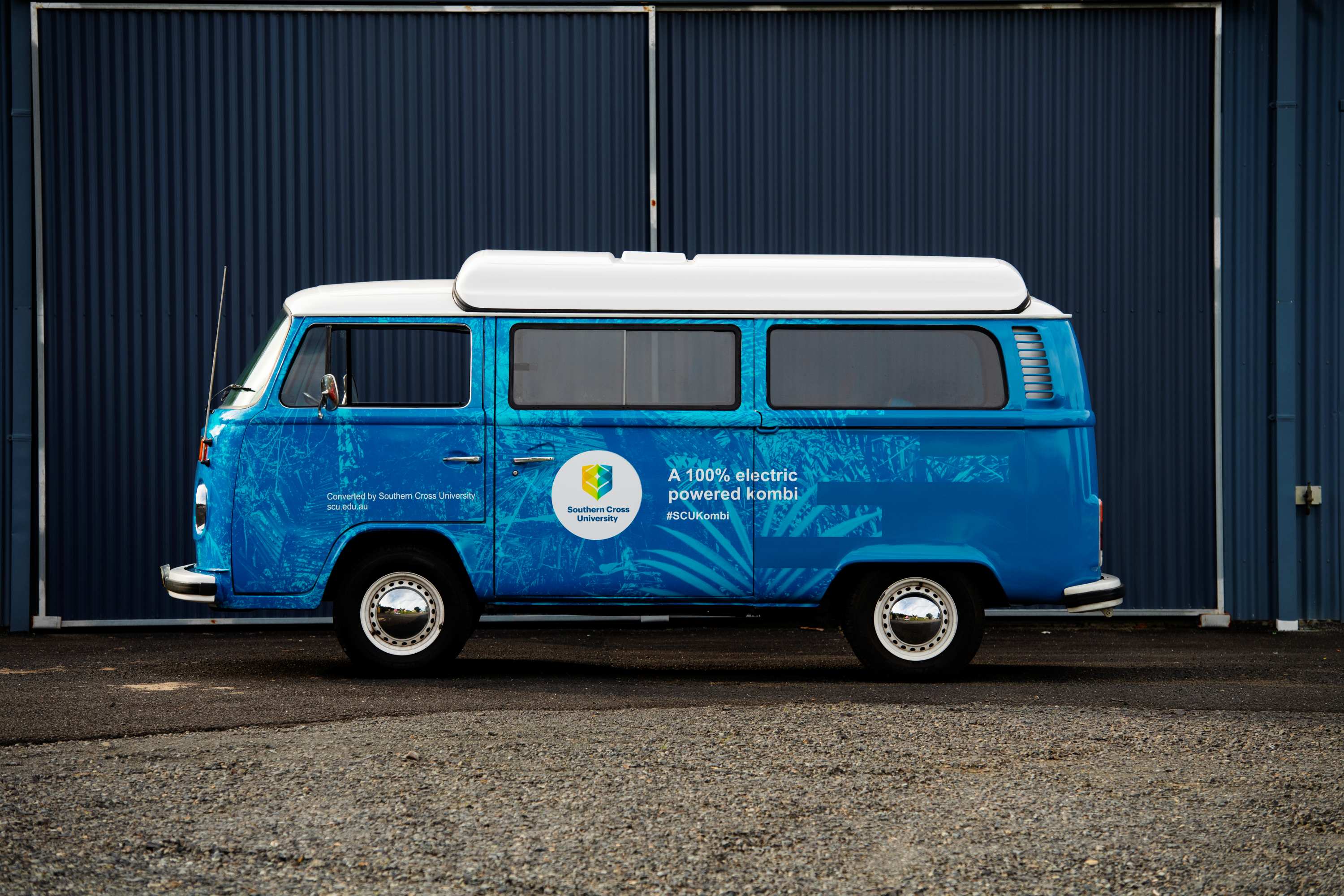1974 Kombi van converted to electric drives on Lismore campus.