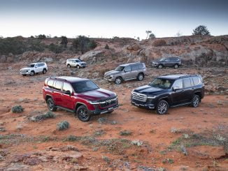 2021 Toyota LandCruiser 300 Series range (L-R) VX, GX, GR Sport, GXL, Sahara and Sahara ZX.