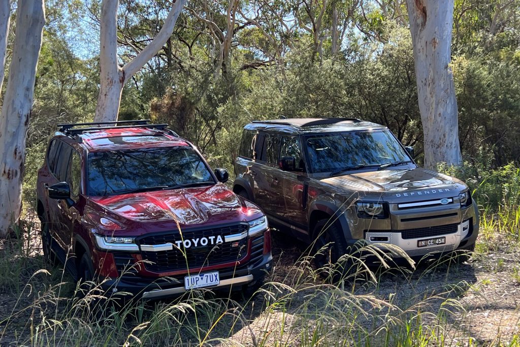 LandCruiser GR Sport vs Defender D300 SE front 1