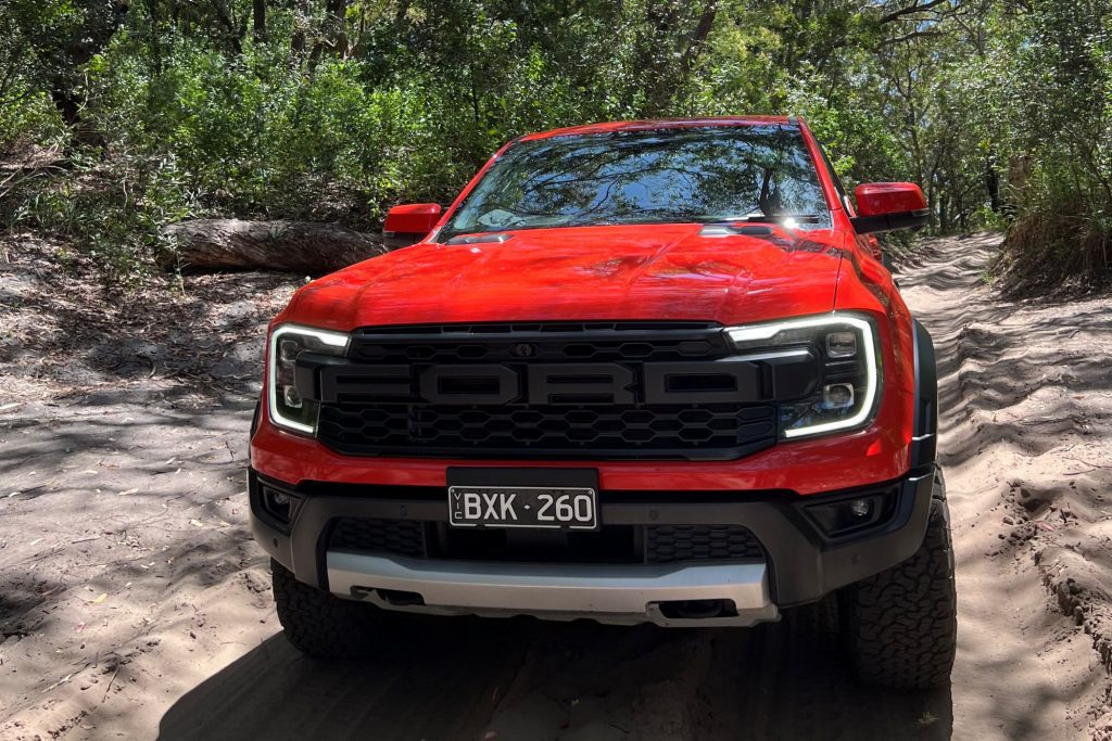 Ford Ranger Raptor 2023 on beach track