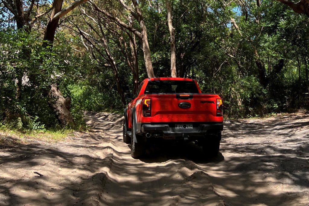 Ford Ranger Raptor 2023 on beach track 2