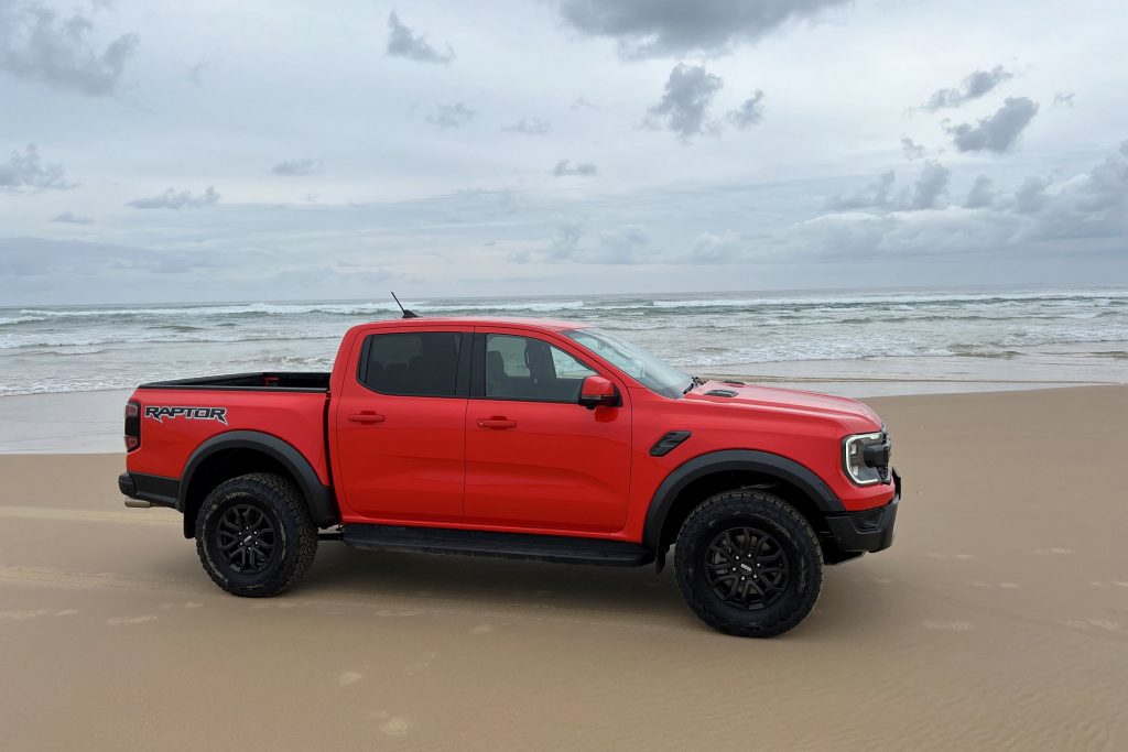 Ford Ranger Raptor 2023 on beach track