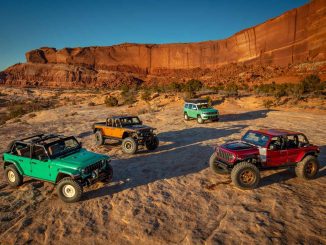 2024 Easter Jeep Safari Concepts (clockwise, left to right): Jeep® Willys Dispatcher Concept, Jeep® Gladiator Rubicon High Top Concept, Jeep® Vacationeer Concept, Jeep® Low Down Concept