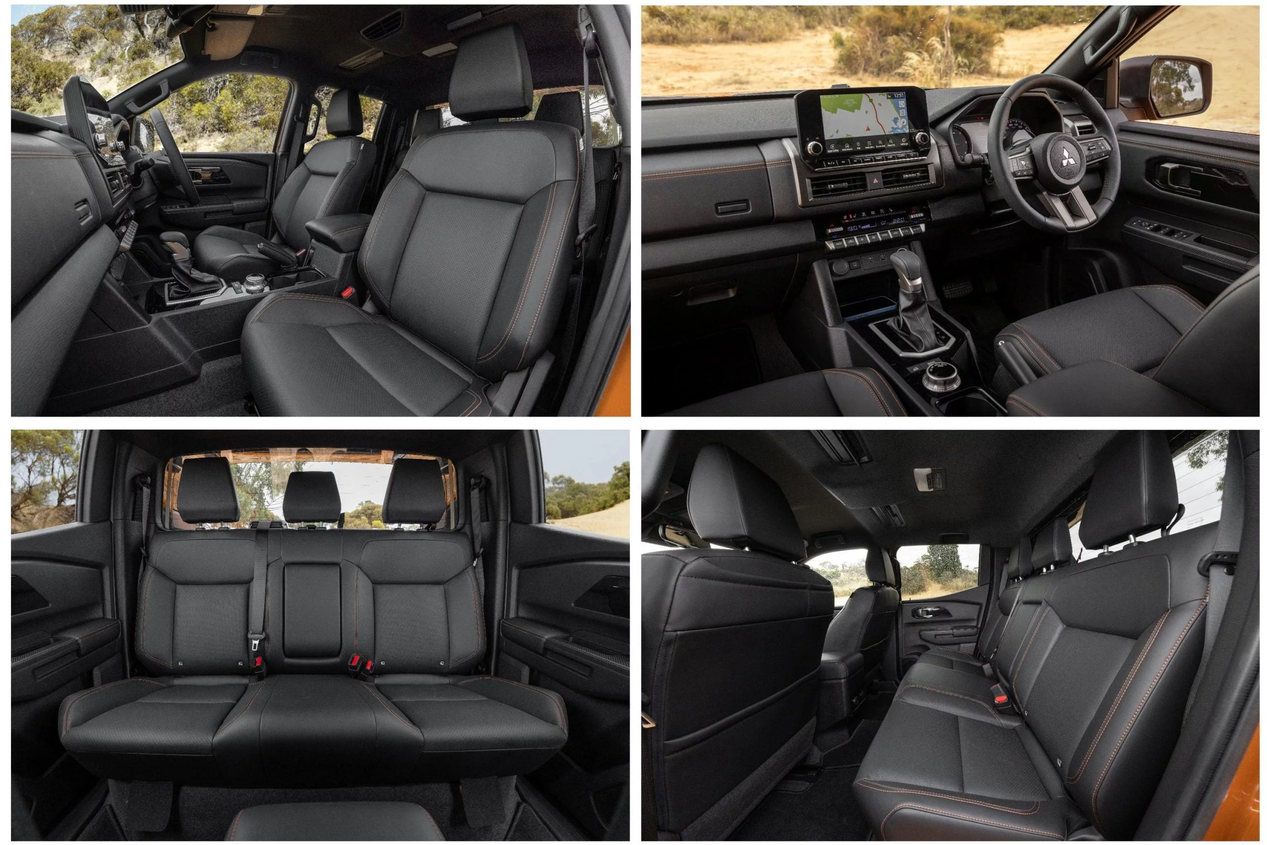2024 Mitsubishi Triton GSR Yambuki Orange interior seats and layout compilation