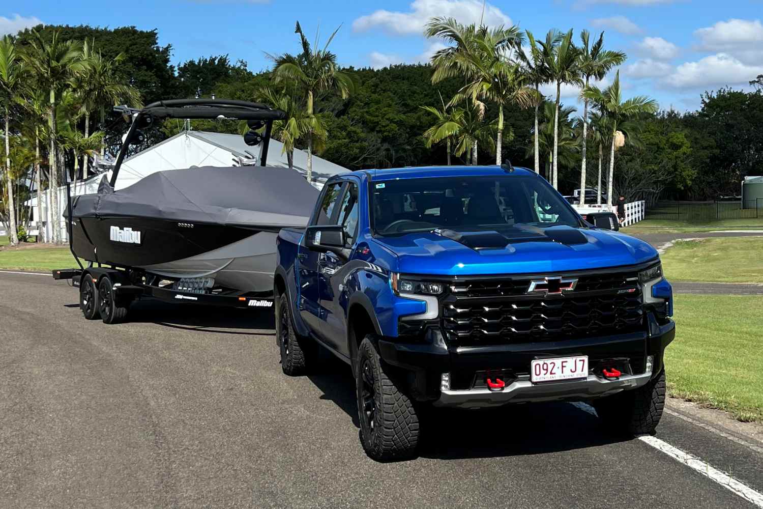Chevrolet Silverado ZR2 towing boat