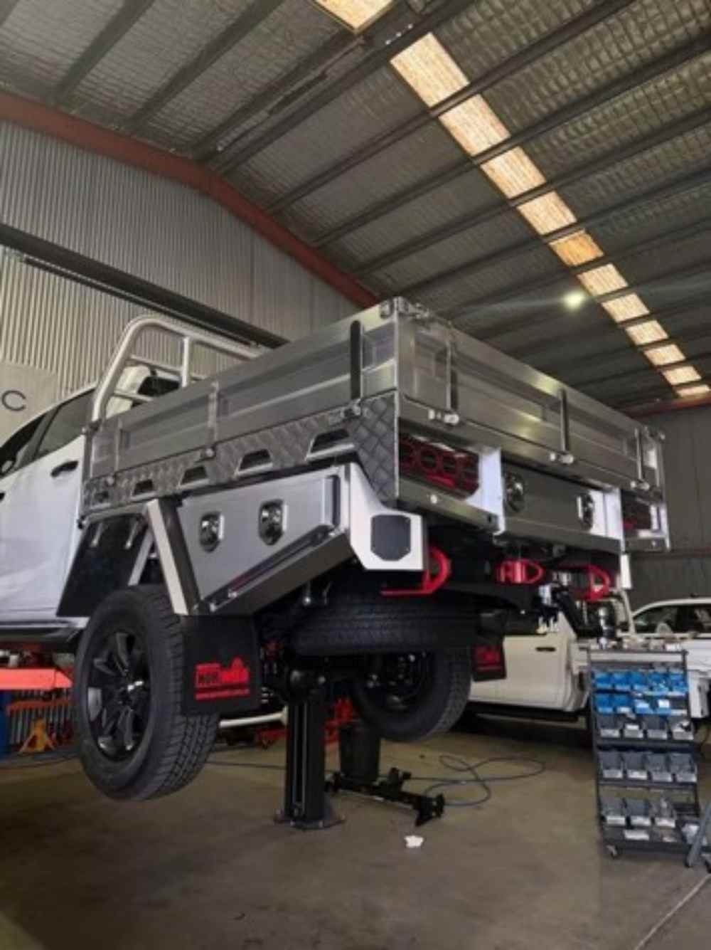 A professionally prepared touring vehicle at the MineSpec NSW workshop in Rutherford, NSW.