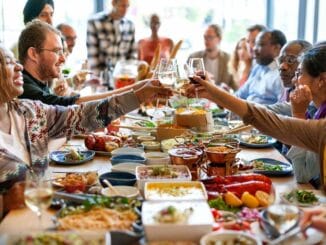 people eating dinner