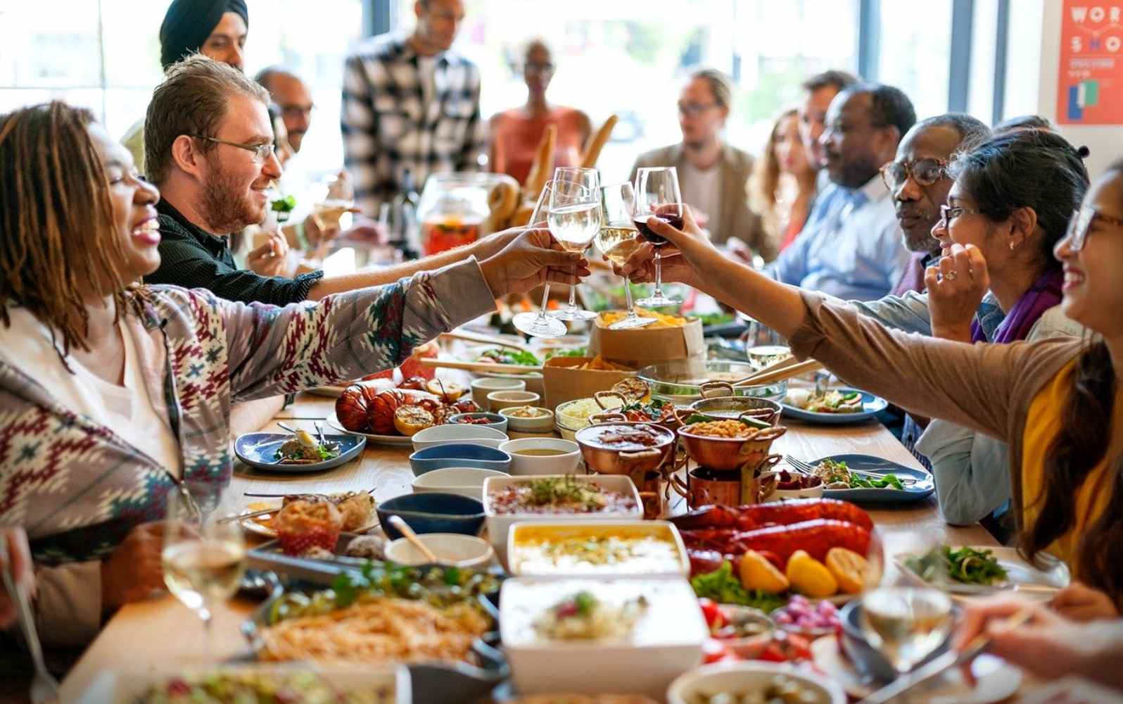people eating dinner